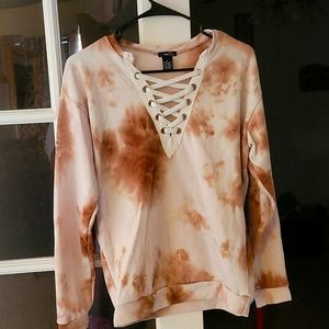 Run 21 brown tie dye sweatshirt